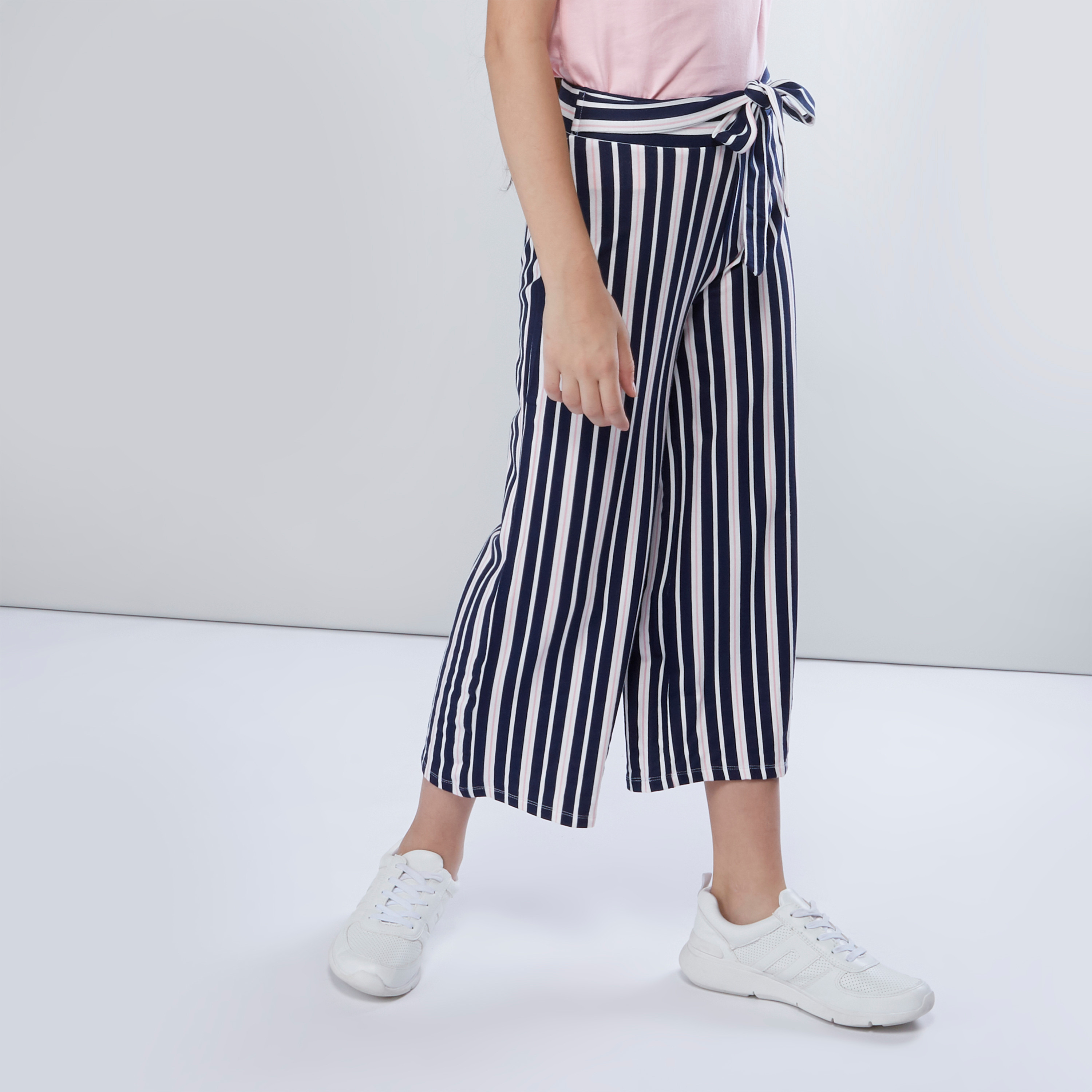 Shop Solid Culottes with Tie-Waist Online | R&B KSA